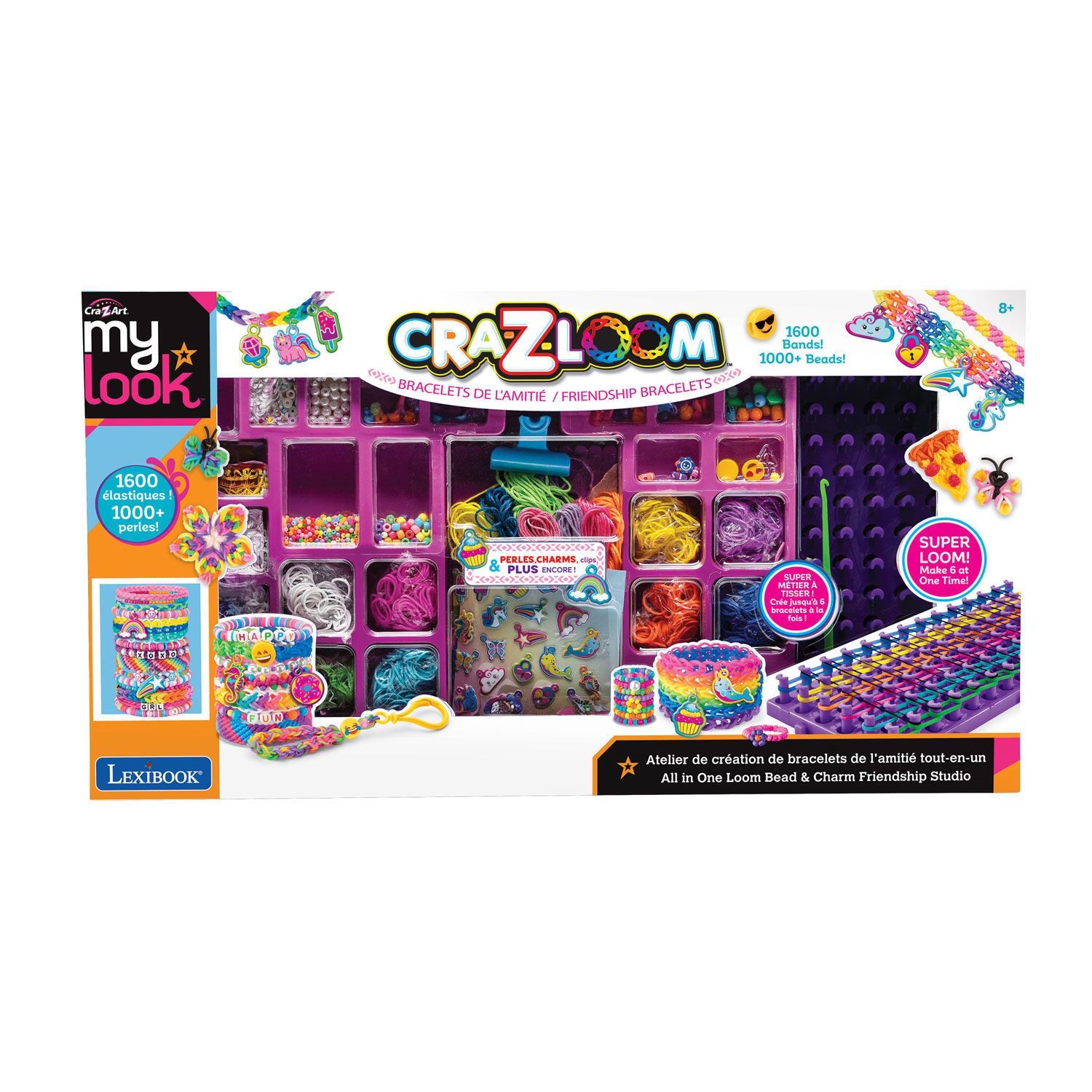 Cra-Z-Loom All-in-One Friendship Studio - Σετ με 1600 Bands, 1000+ Beads & Super Loom (8+ Ετών) Lexibook CRSS46