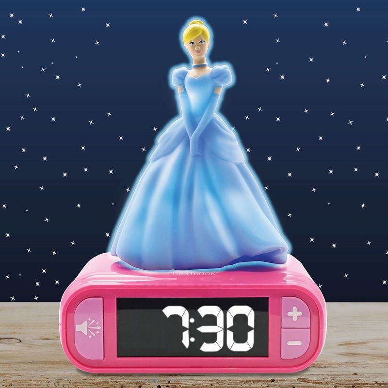 Παιδικό Ξυπνητήρι Disney Princess Cinderella με 3D Φως Νυκτός & Ήχους RL800DP