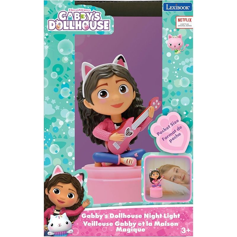 3D Φως Νυκτός Gabby's Dollhouse με Απαλό Λευκό Φωτισμό - LED Παιδικό Φωτάκι Ροζ - Lexibook NLJ01GDH
