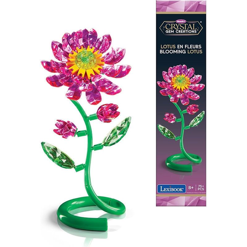 Crystal Gem Single Lotus Bouquet - DIY Κρυστάλλινο Λουλούδι Λωτού με 75+ Κομμάτια - 8+ Ετών Lexibook CRSS61
