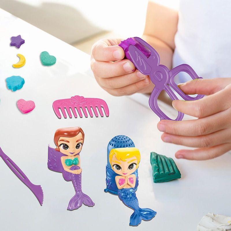 Cra-Z-Art Softee Dough Mermaid Stylin' Salon - Κομμωτήριο Γοργόνων με Πλαστελίνη Γκλίτερ (3+ Ετών) Lexibook CRDOUGH12