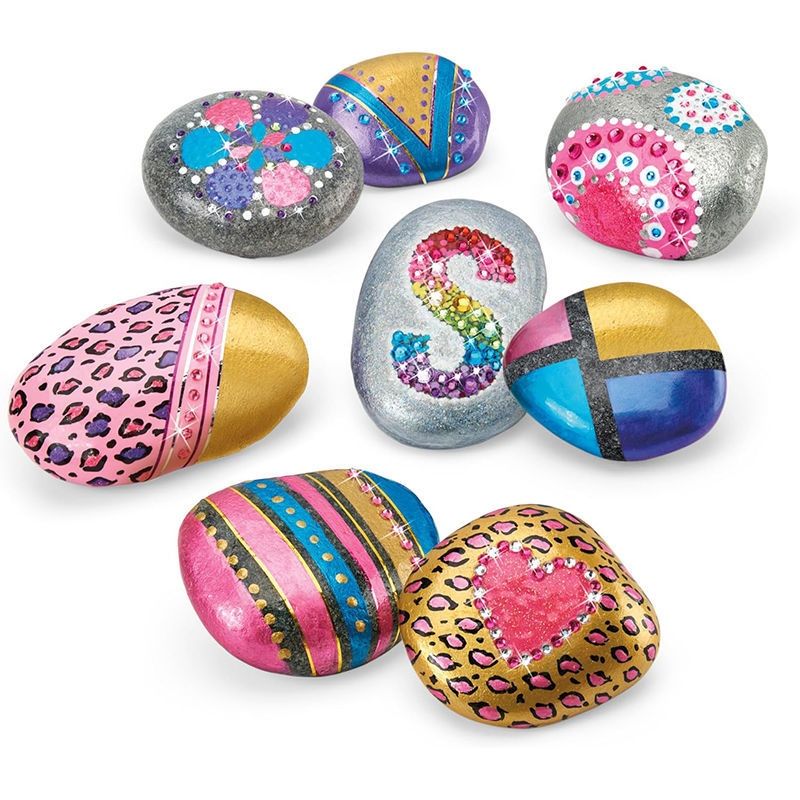 Cra-Z-Art Shimmer 'n Sparkle Rock Art - DIY Σετ Ζωγραφικής Βότσαλων με Μεταλλικά Χρώματα - 6+ Ετών Lexibook CRSS1