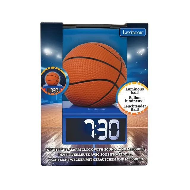 Παιδικό Ξυπνητήρι Basketball με 3D Νυχτερινό Φως & Ηχητικά Εφέ Lexibook RL800BA