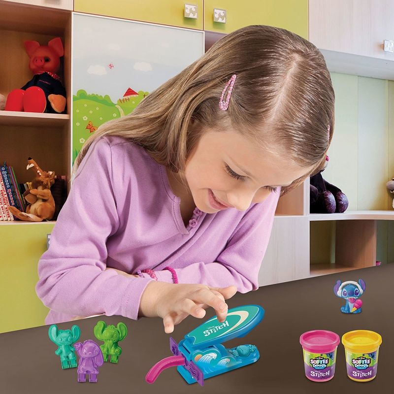 Cra-Z-Art Softee Dough Stitch - Σετ Μαλακής Πλαστελίνης με Καλούπια Για Φιγούρες Stitch Lexibook CRDOUGH50D