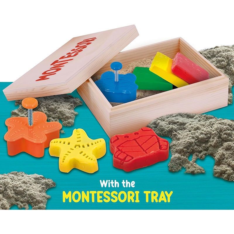 Lisciani Montessori Box Touch - Μαγική Άμμος & Καλούπια σε Ξύλινο Κουτί για Αισθητηριακή Ανάπτυξη 105441