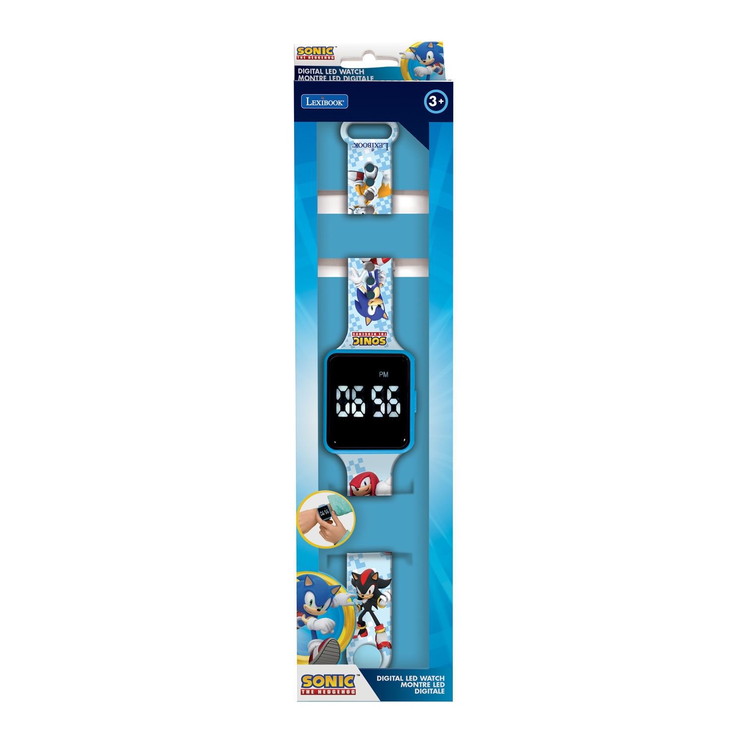 Ψηφιακό ρολόι χειρός Sonic με προβολή ώρας Led  12 ή 24 ωρών Lexibook DMW060SN