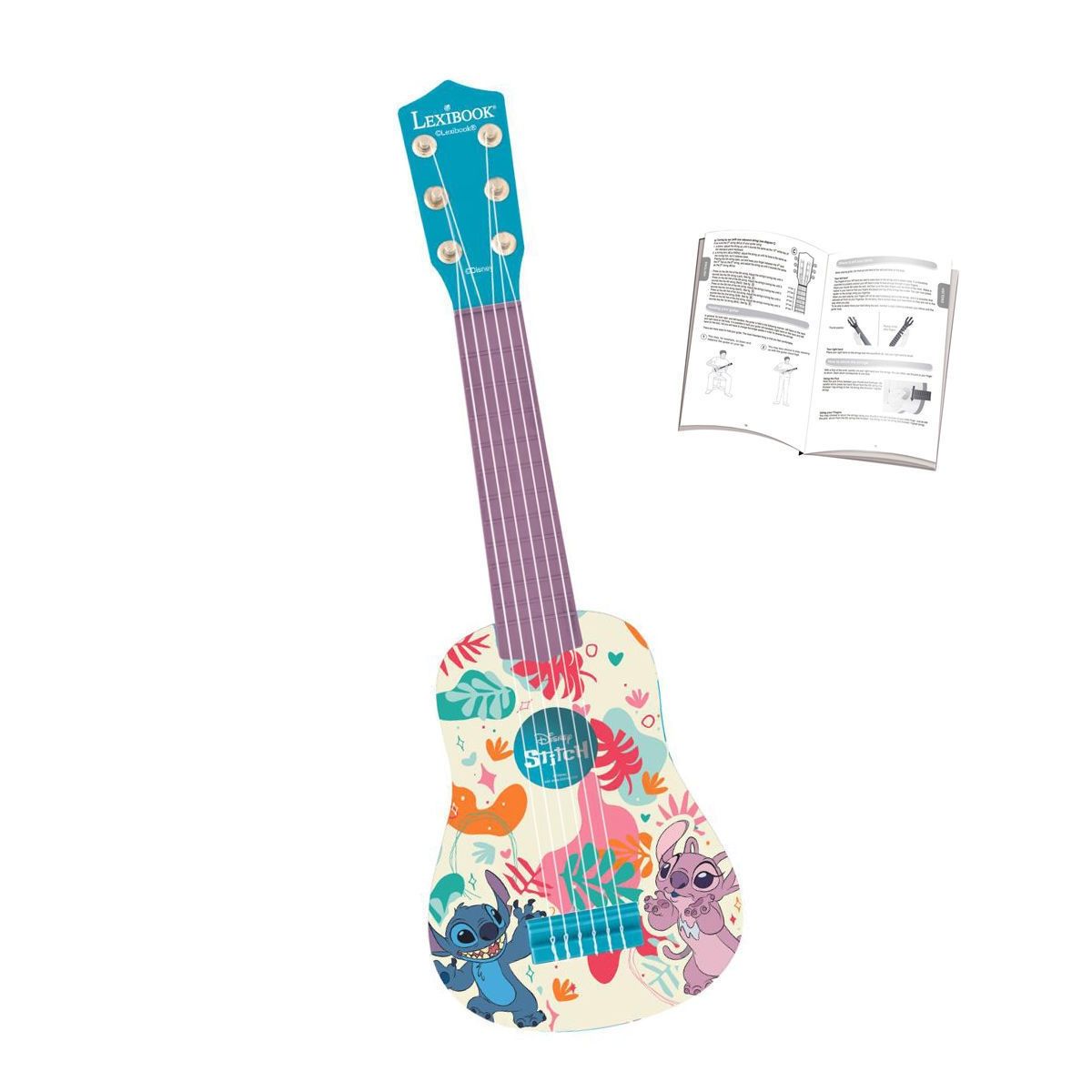 Η πρώτη μου κιθάρα Stitch με 6 νάιλον χορδές, και 53 cm μήκος Lexibook K200D