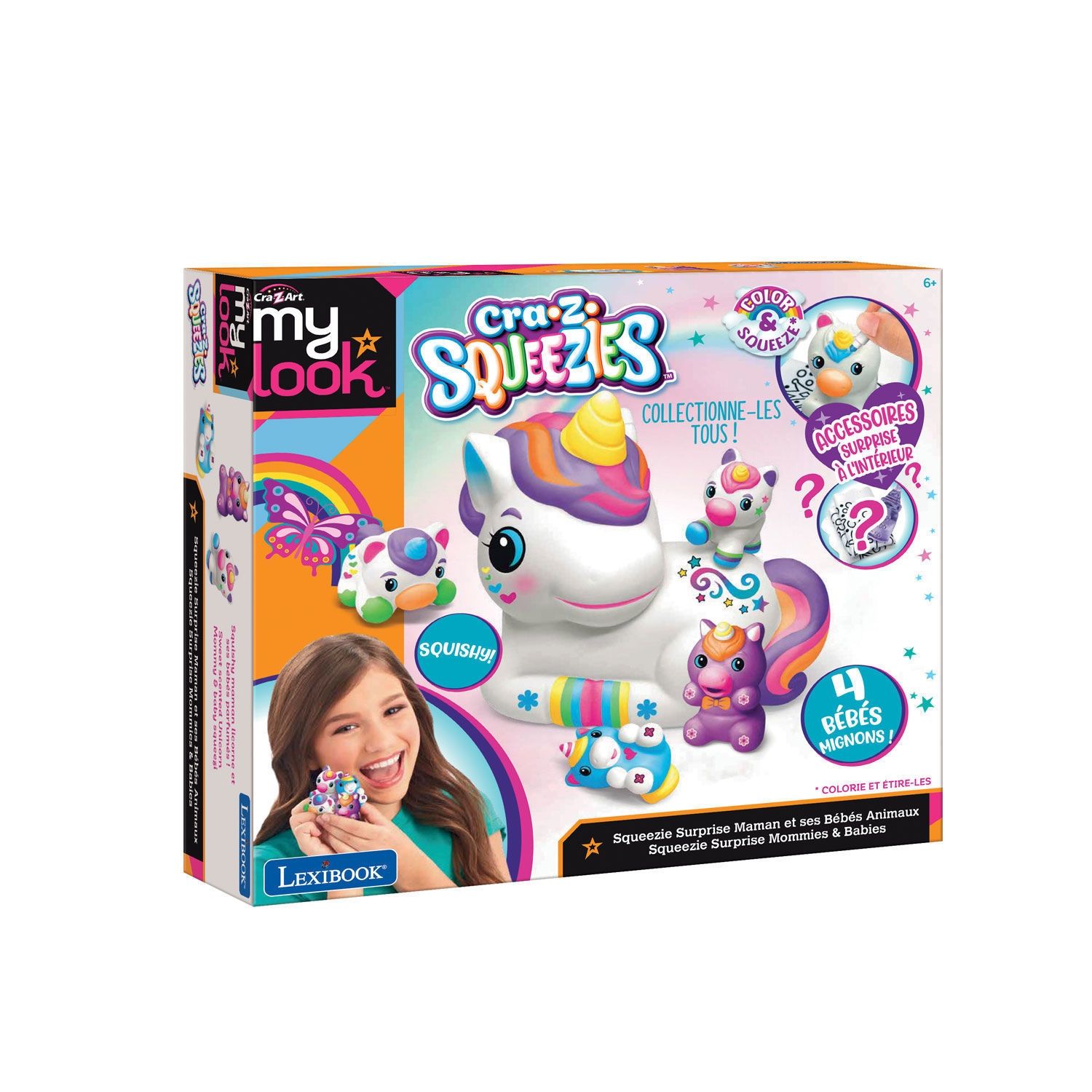 Cra-Z-Art Squeezie Surprise Mom and Baby Animals CRSS6 - Δημιουργικό Παιχνίδι με Μονόκερο & Μωρά - 6+ Ετών Lexibook CRSS6