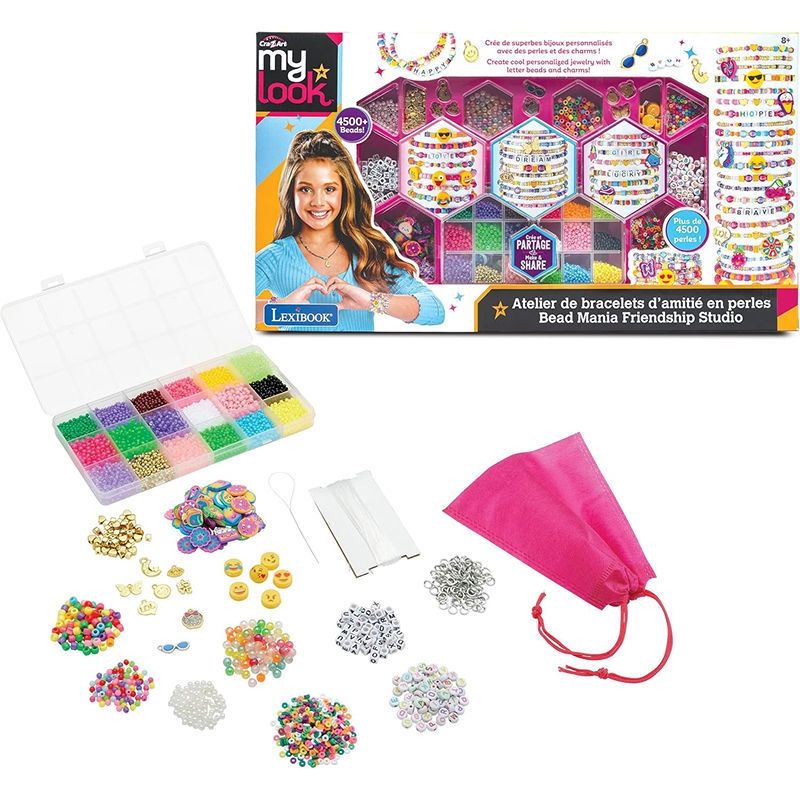 Cra-Z-Art Bead Mania Friendship Studio - Σετ Κατασκευής Βραχιολιών με 4500+ Χάντρες - 8+ Ετών Lexibook CRSS44