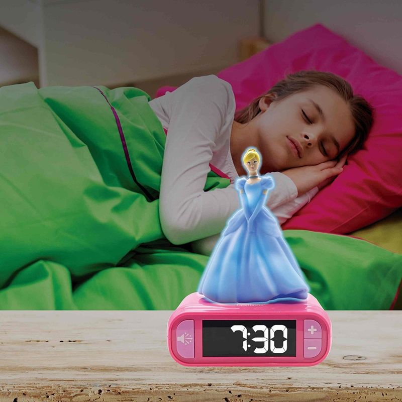 Παιδικό Ξυπνητήρι Disney Princess Cinderella με 3D Φως Νυκτός & Ήχους RL800DP