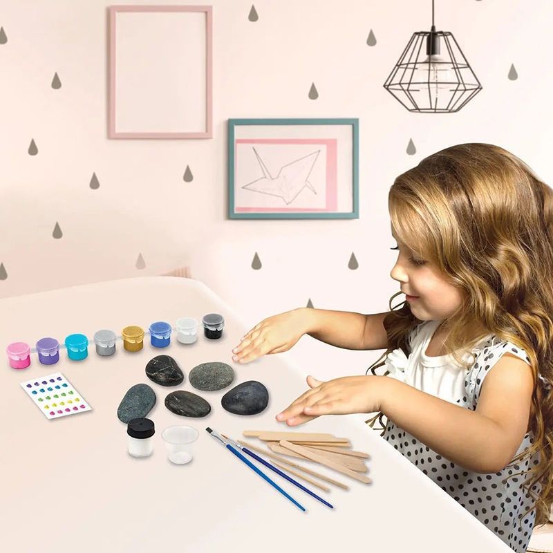 Cra-Z-Art Shimmer 'n Sparkle Rock Art - DIY Σετ Ζωγραφικής Βότσαλων με Μεταλλικά Χρώματα - 6+ Ετών Lexibook CRSS1