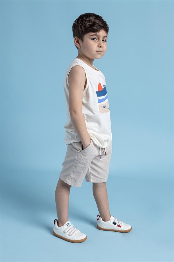 Παιδικά Παπούτσια Recycled Canvas με σκρατς - Εκρού (Μεγέθη 24-32)