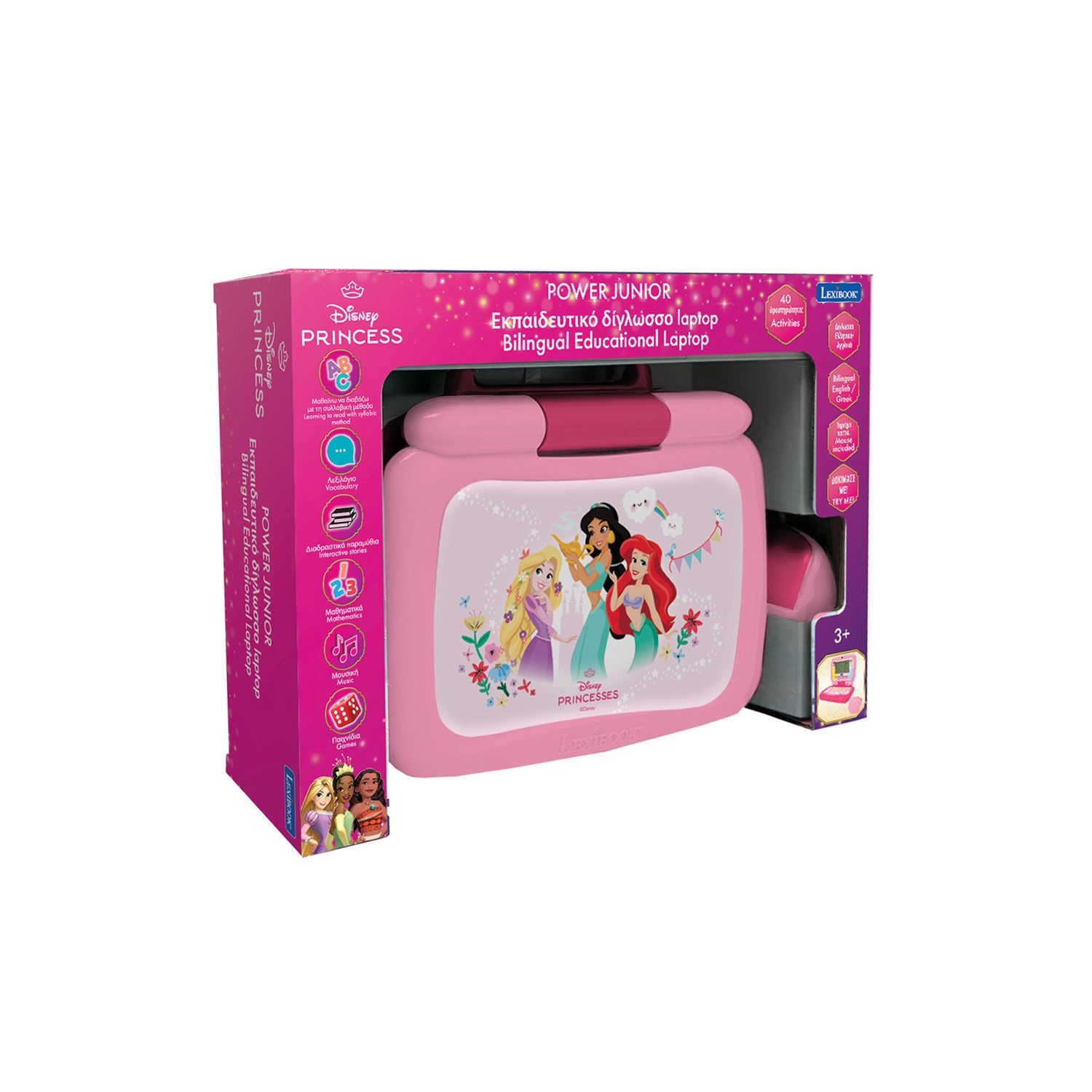 Power Junior - Δίγλωσσο Εκπαιδευτικό Laptop Disney Princess με Ποντίκι 3+ Ετών Lexibook JC398DPi8