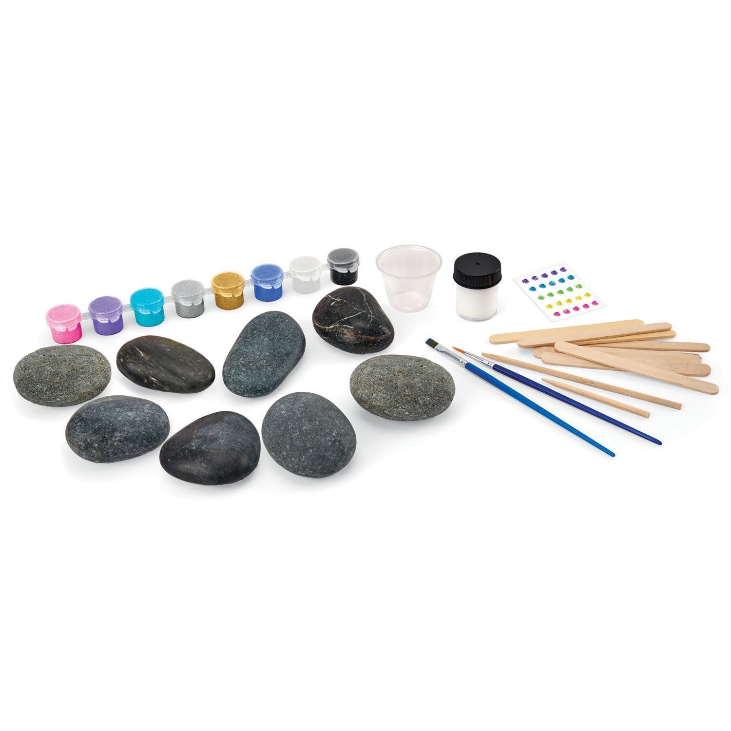 Cra-Z-Art Shimmer 'n Sparkle Rock Art - DIY Σετ Ζωγραφικής Βότσαλων με Μεταλλικά Χρώματα - 6+ Ετών Lexibook CRSS1