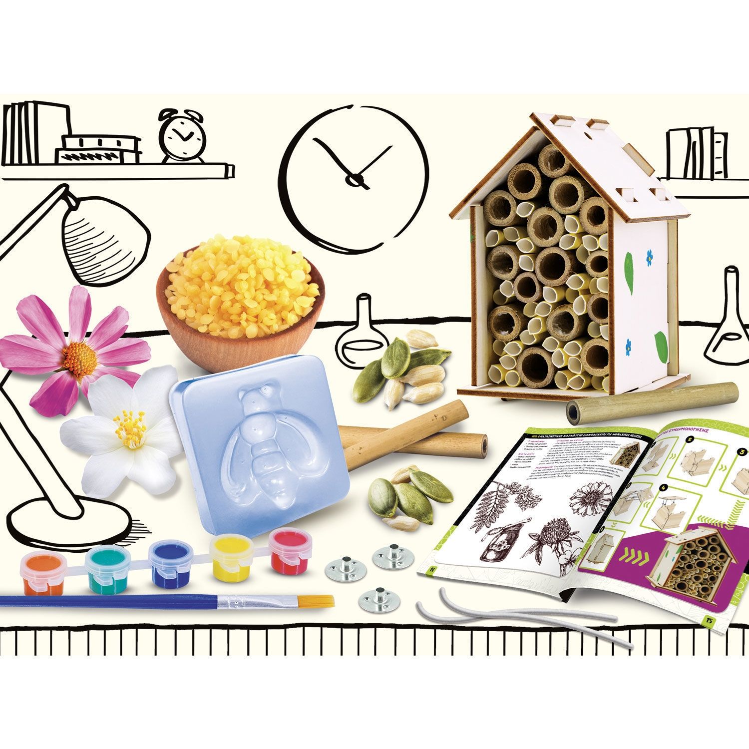 Εργαστήριο Μελισσοκομίας I'm a Genius με Bee Hotel, Κεριά & Πειράματα 7-12 Ετών Lisciani 110292