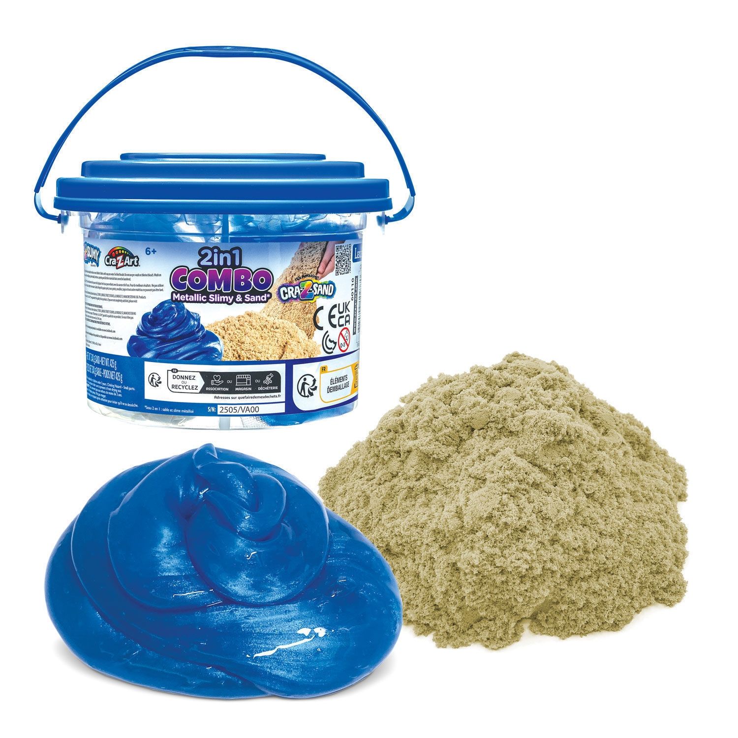 Cra-Z-Art Slimy Sand Combo - Κουβαδάκι 2 σε 1 με Μεταλλικό Slime & Άμμο Lexibook CRSLIM7