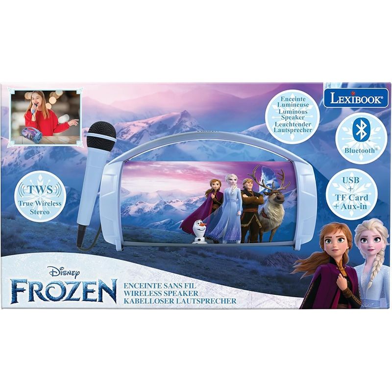 Frozen Wireless Bluetooth Ηχείο με Φώτα & Μικρόφωνο Karaoke Lexibook | Μαγικό Παιδικό Ηχείο Frozen BTP585FZZ