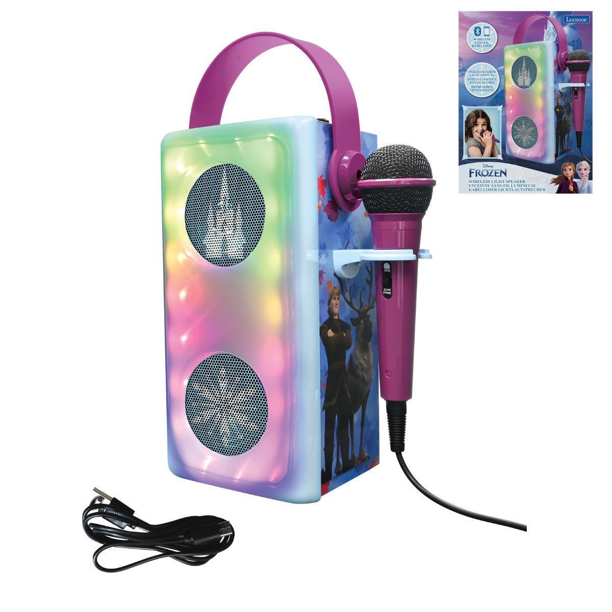 Ασύρματο ηχείο Bluetooth® με μικρόφωνο και εφέ φωτός Disney Frozen Lexibook BTP185FZZ