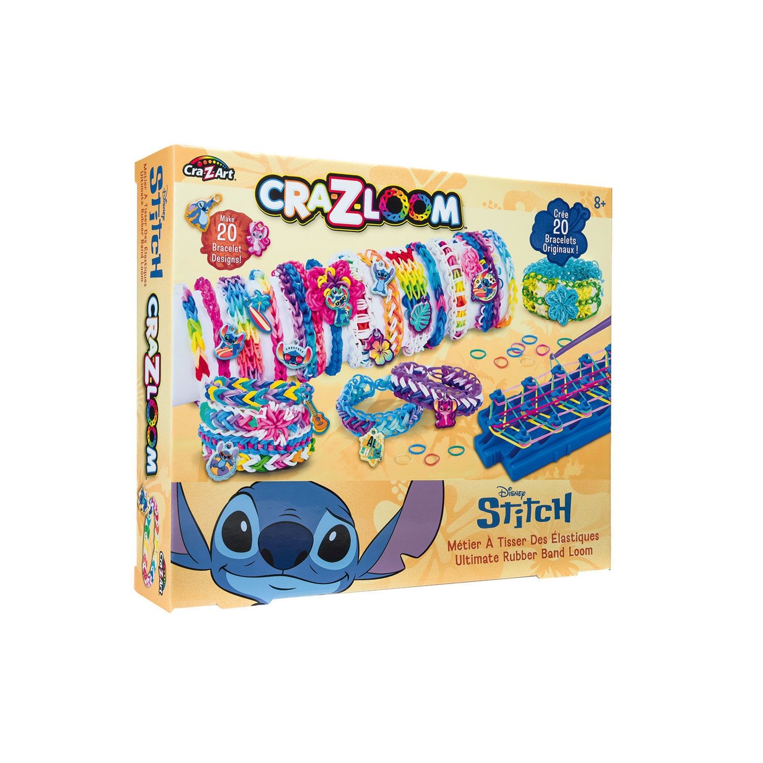 Cra-Z-Loom Disney Stitch Ultimate Rubber Band Loom - Αργαλειός Βραχιολιών με 1200 Λαστιχάκια & 20 Γούρια (8+ Ετών) Lexibook CRLOOM9D