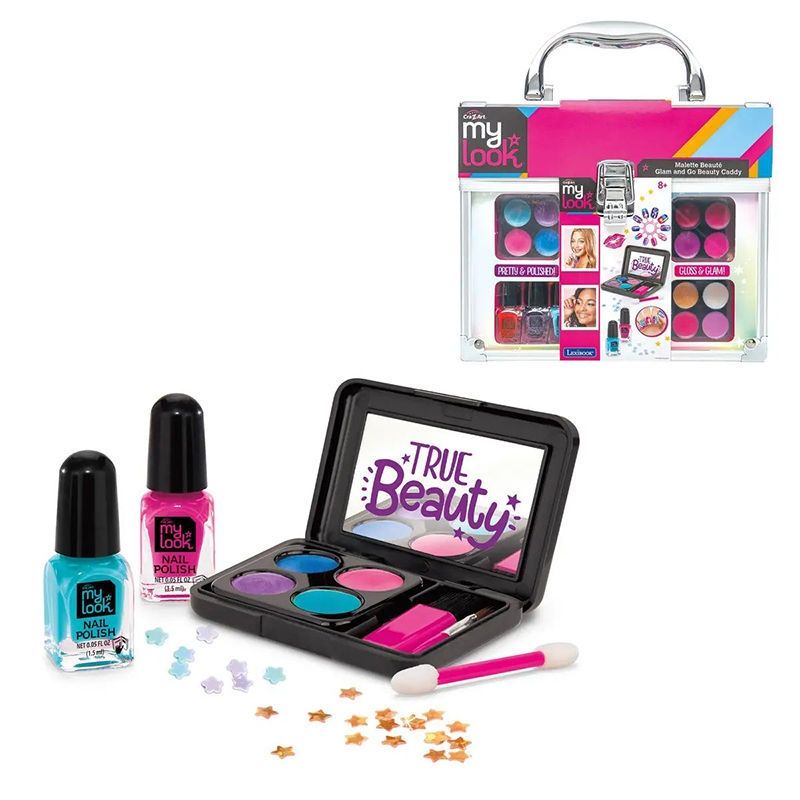 Glam and Go Beauty Caddy - Βαλιτσάκι Μακιγιάζ με Σκιές, Λιπ Gloss & Nail Art - 8+ Ετών Lexibook CRSS24