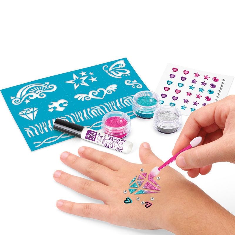 Cra-Z-Art My Look Sparkling Glitter Tattoo & Nails - Σετ Nail Art και Body Tattoos με Glitter (8+ Ετών) Lexibook CRSS16