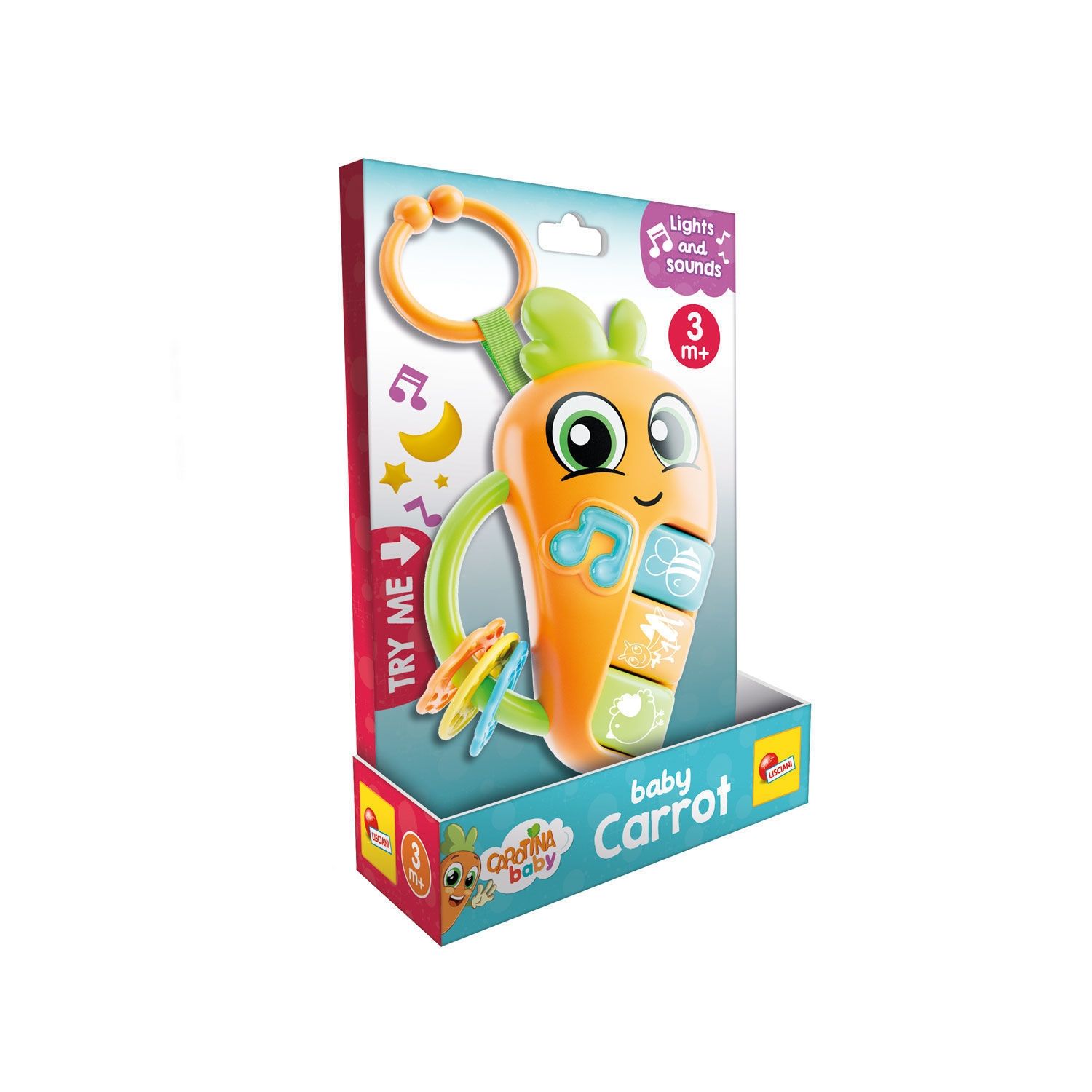 Carotina Baby Carrot (Καρότο) - Ηλεκτρονική Κουδουνίστρα με Ήχους & Φώτα Lisciani 109876