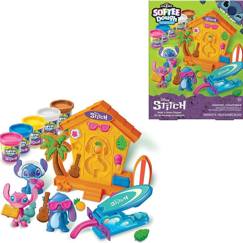 Cra-Z-Art Softee Dough Stitch - Σετ Μαλακής Πλαστελίνης με Καλούπια Για Φιγούρες Stitch Lexibook CRDOUGH50D