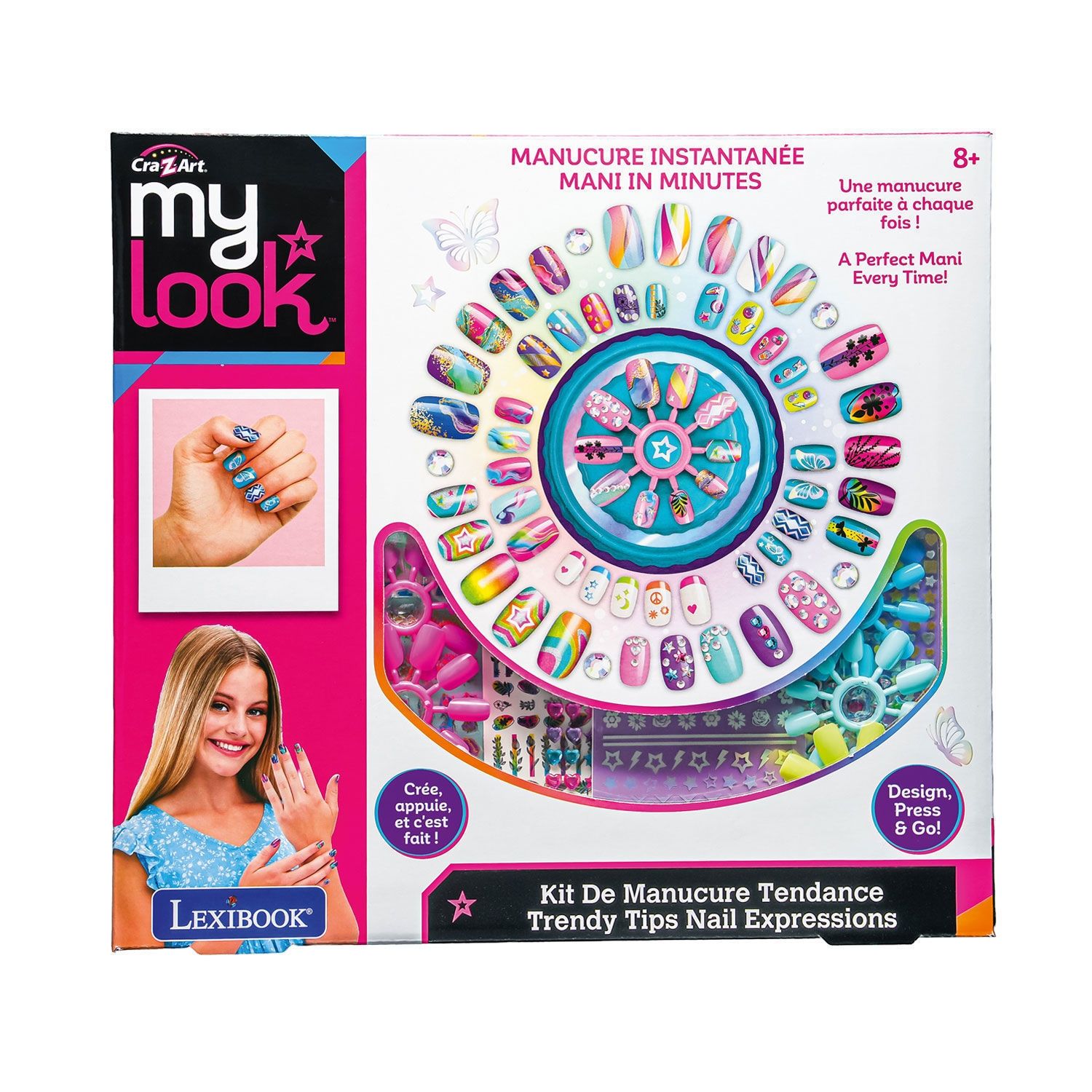 Cra-Z-Art My Look Trendy Nail Expressions - Στούντιο Διακόσμησης Νυχιών με Αυτοκόλλητα & Κρύσταλλα (8+ Ετών) Lexibook CRSS19