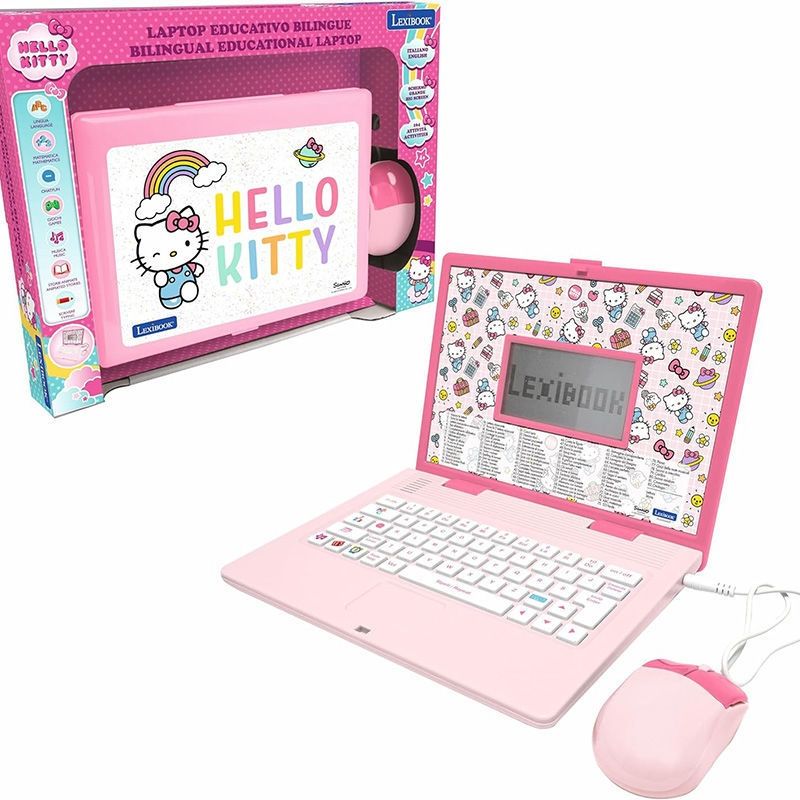 Δίγλωσσο Εκπαιδευτικό Laptop Hello Kitty με Ποντίκι 4+ Ετών - 124 Δραστηριότητες Lexibook JC598HKi8