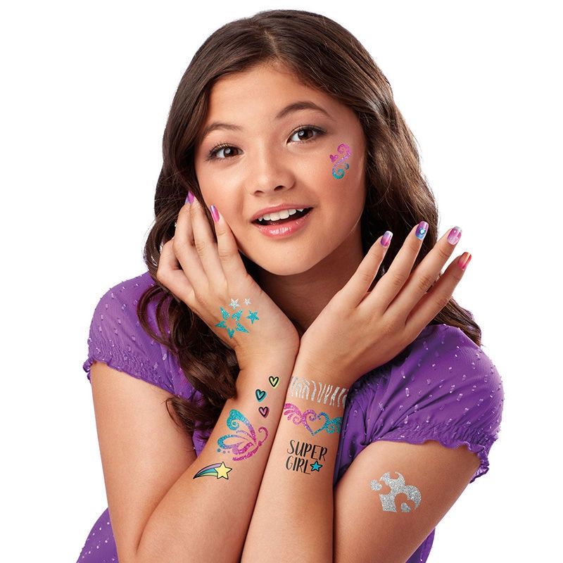 Cra-Z-Art My Look Sparkling Glitter Tattoo & Nails - Σετ Nail Art και Body Tattoos με Glitter (8+ Ετών) Lexibook CRSS16